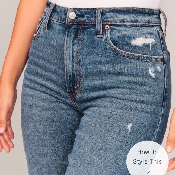 Abercrombie & Fitch Curve Love High Rise Mom Jean NWT - Picture 4 of 13